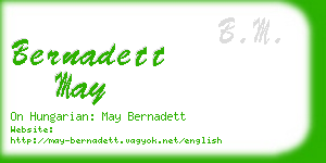 bernadett may business card
